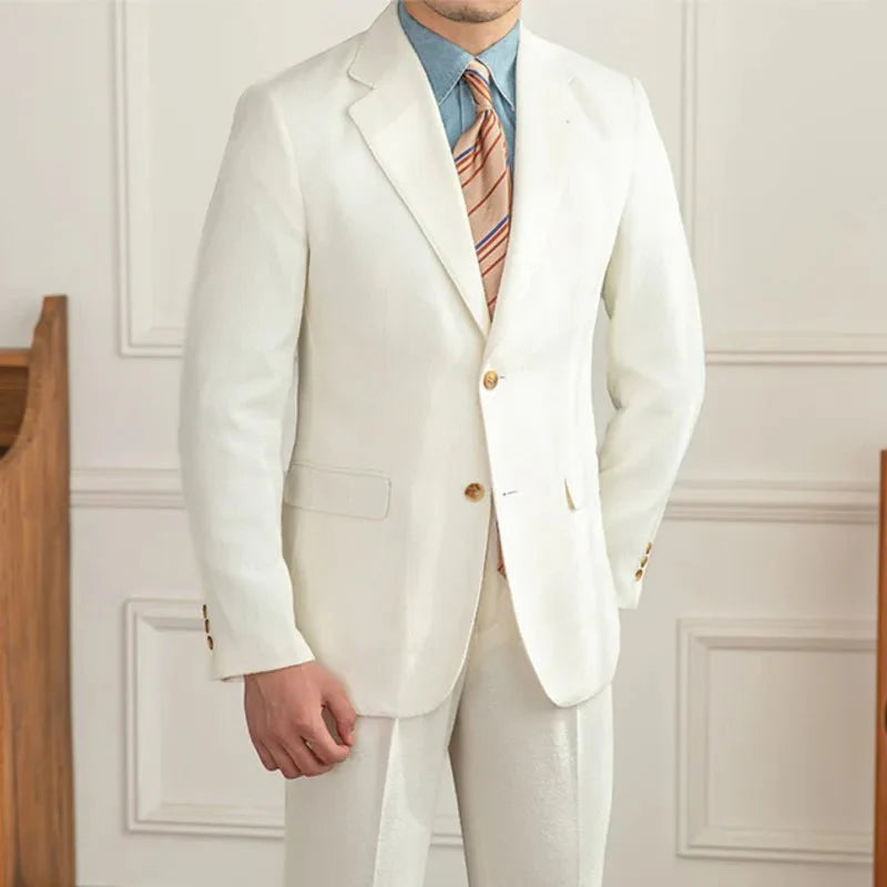 Men's slim fit 3-piece business suit by SHOWLU FASHION, solid color formal tuxedo for office, wedding, or parties.