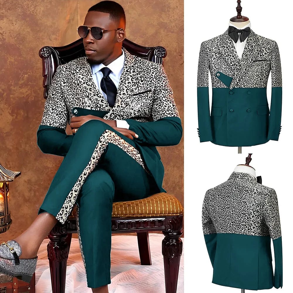 Men's double-breasted slim fit tuxedo suit from SHOWLU FASHION STORE, featuring a tailored jacket and matching pants for formal occasions.