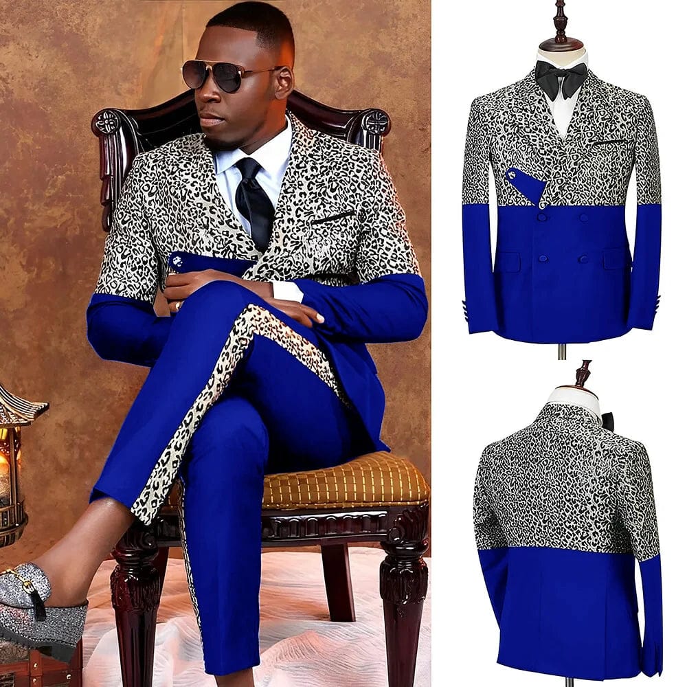 Men's double-breasted tuxedo suit by SHOWLU FASHION, slim fit 2-piece set with jacket and pants, perfect for formal occasions.