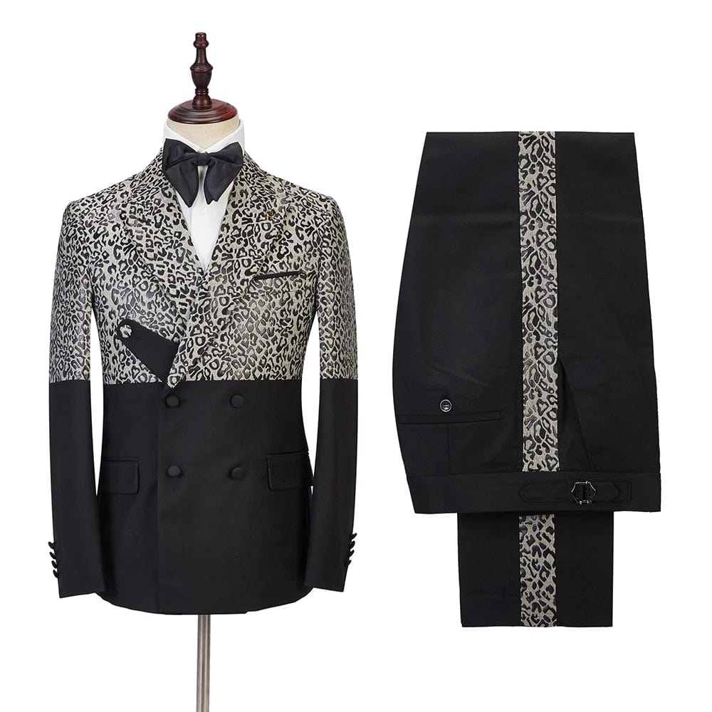 Men's double-breasted tuxedo suit from SHOWLU FASHION STORE, slim fit, 2-piece set with jacket and pants for formal occasions.
