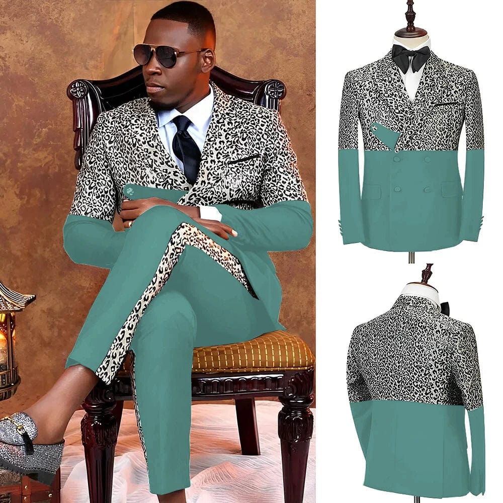 Men's black double-breasted tuxedo suit by SHOWLU FASHION, slim fit 2-piece set with jacket and pants for formal occasions.