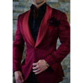 Men's slim fit jacquard wedding blazer with shawl lapel, stylish formal jacket from Showlu Fashion for special occasions.