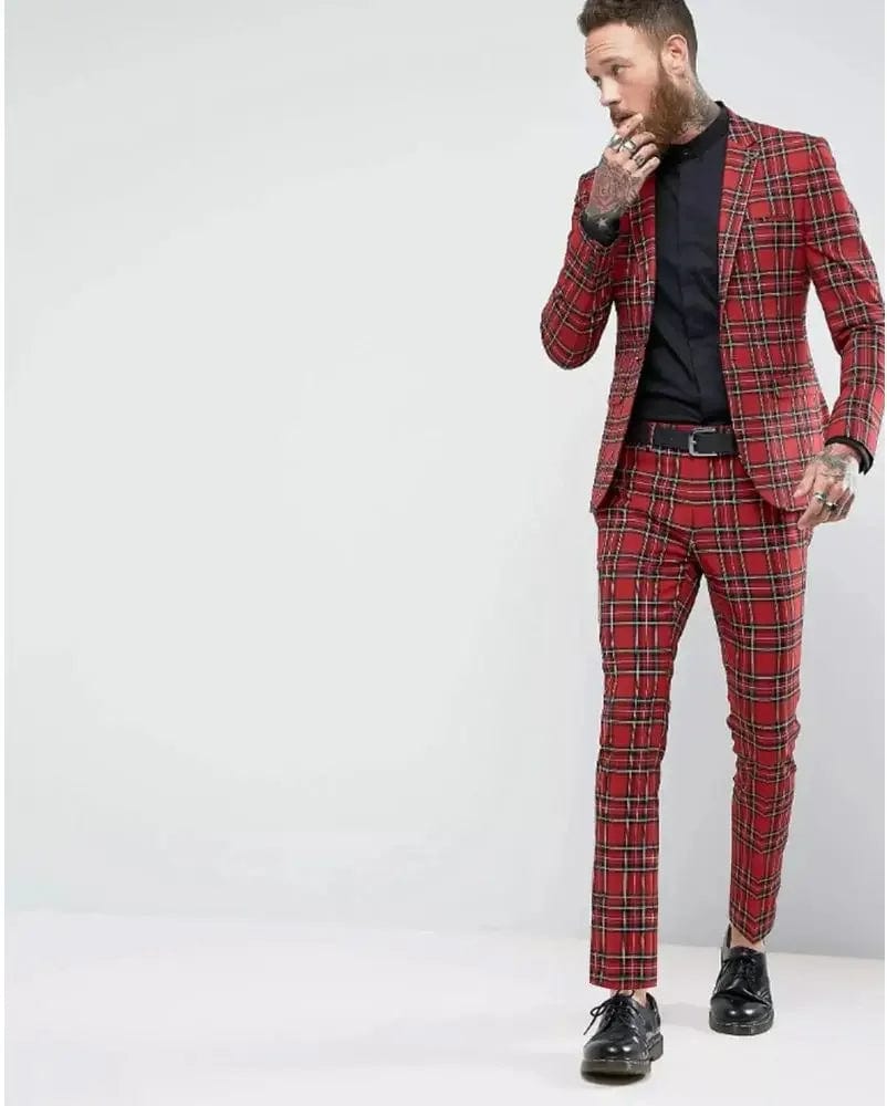 High Quality Men Suit Two - pieces(Jacket+Pants) New Fashion Formal Groom Wedding Prom Banquet Male Clothing - SHOWLU FASHION STORE