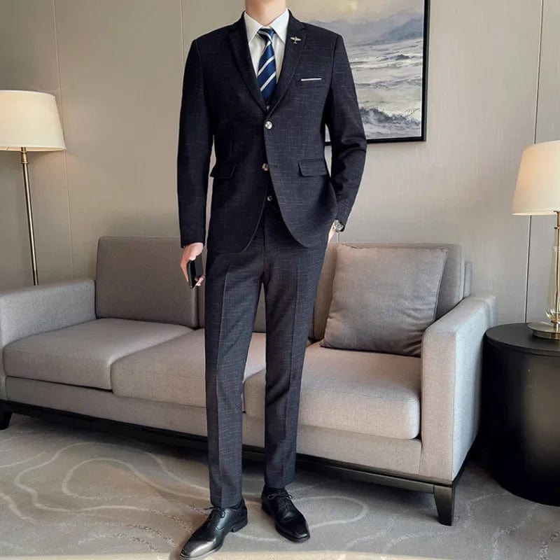 High Quality Men's Wedding Suit (suit + Vest + Trousers) Fashion Business Professional Suit Best Man Groom Wedding 3/2 Piece Set - SHOWLU FASHION STORE