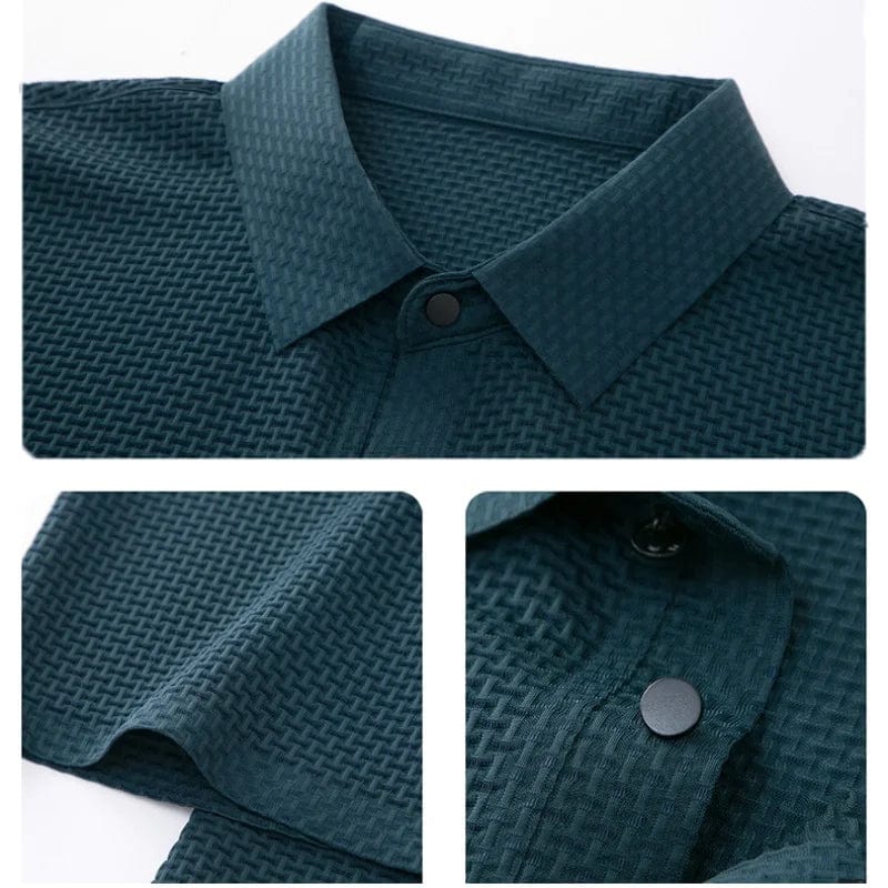 Men's Showlu short sleeve polo shirt in breathable fabric, ideal for summer casual or business wear, with a comfortable fit