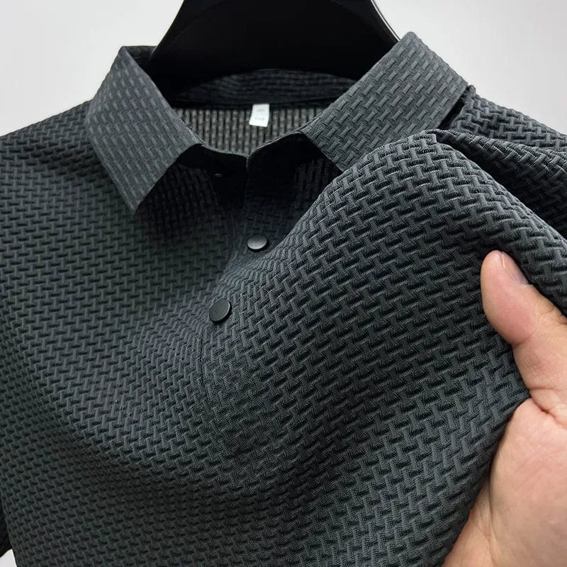 Men's Showlu short sleeve polo shirt in breathable fabric, suitable for summer business casual wear, shown in a high-quality image.