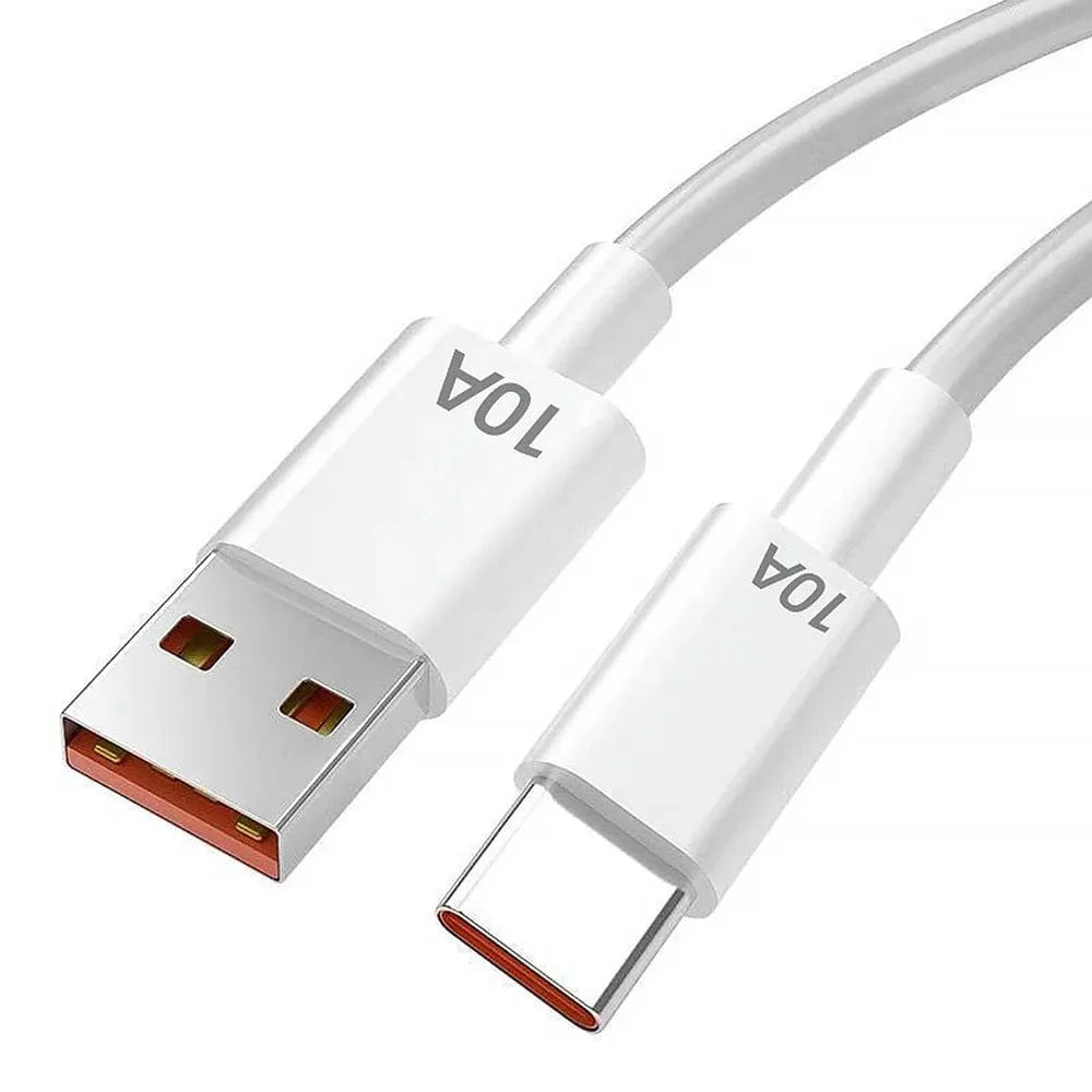 Showlu 120W 10A Type C fast charging cable for Huawei, Xiaomi, and Samsung devices, shown in a close-up on a white background.