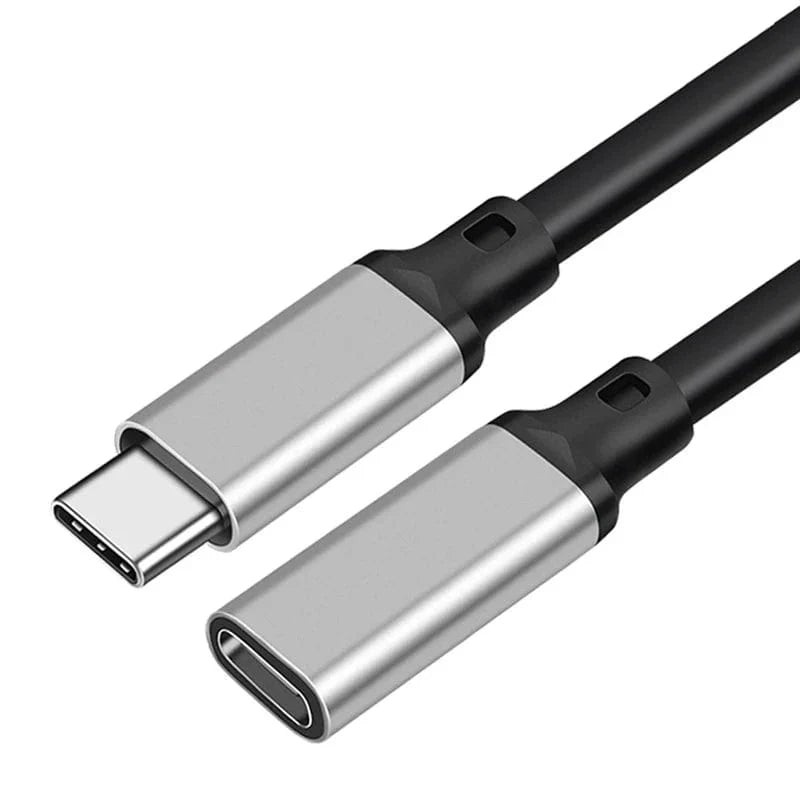 Showlu USB C extension cable with 100W power delivery and 10Gbps data transfer, 1 meter length, male to female connector.