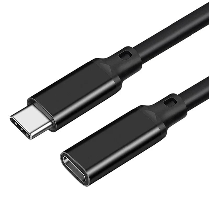 Showlu USB C extension cable with 100W power and 10Gbps data transfer, 1 meter length, male to female connector.