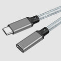 Showlu USB C extension cable, 1m, 100W, 10Gbps male to female high-speed cord for data transfer and charging.
