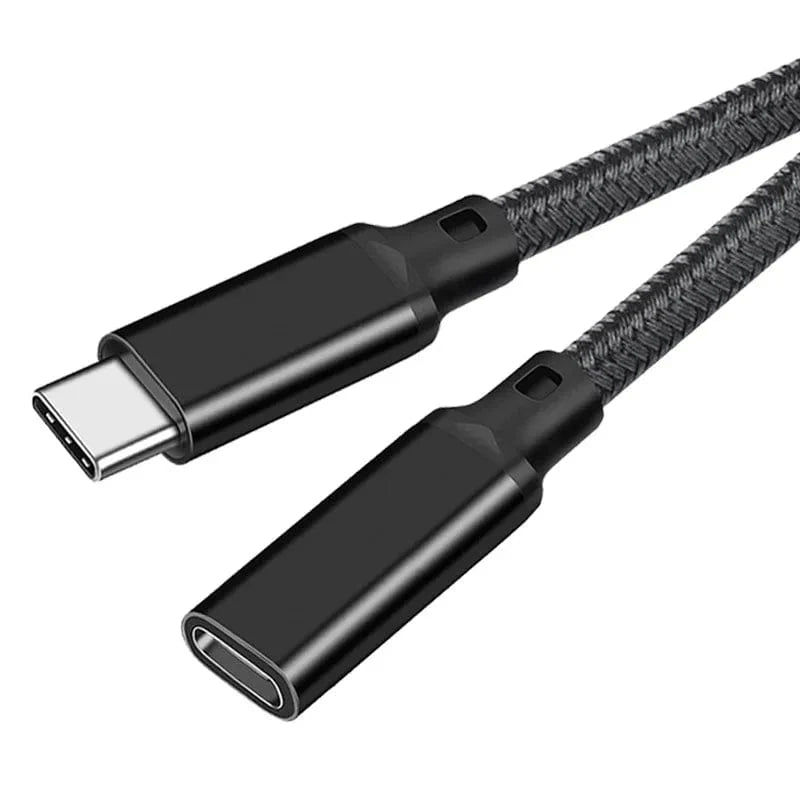 Showlu USB C extension cable 1m, 100W 10Gbps male to female high-speed USB-C extension cord.