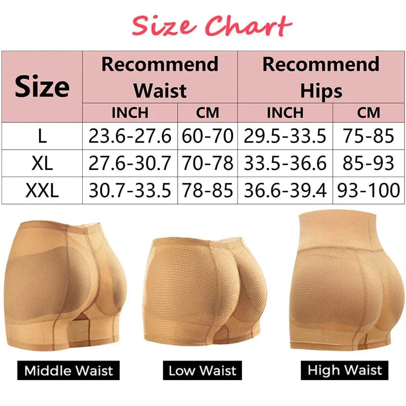 CXZD women's padded hip enhancer and butt lifter mesh control panties with breathable design and extra hip and butt support.