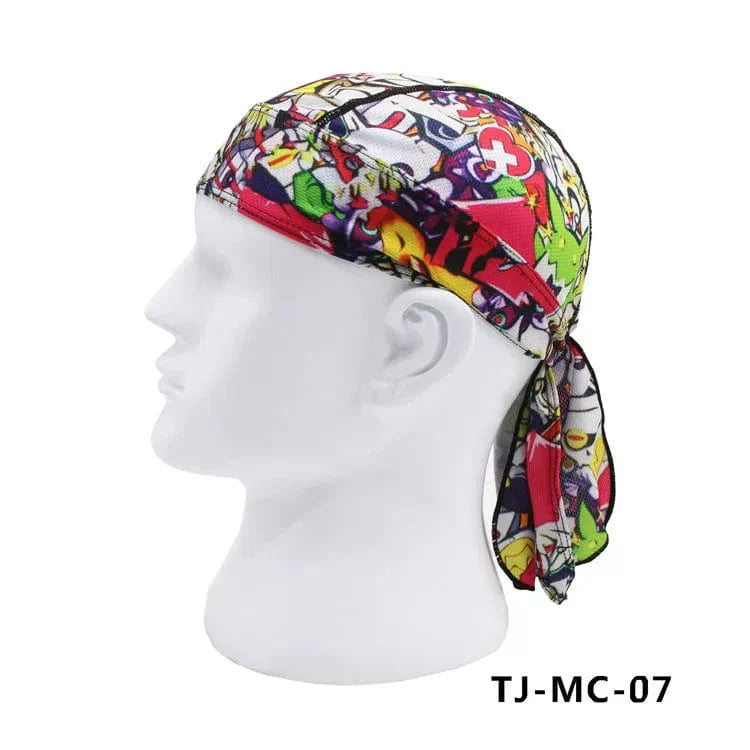 SHOWLU FASHION Silk Headscarf with Tide Heart design, quick-drying, ideal for hip hop, sports, and workout sweatbands.
