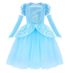 Holiday Cind Princess Dress Up Costume Ball Gown Toddler Baby Girls Halloween Cosplay Birthday Party Dress 2 - 11T with Sleevelet - SHOWLU FASHION STORE