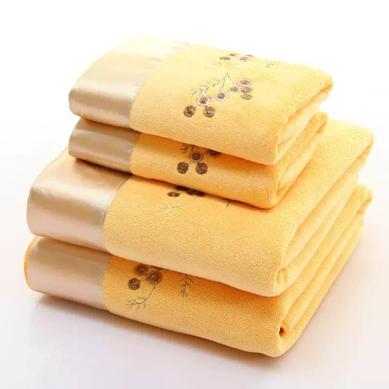 SHOWLU FASHION STORE Defasilk soft thickened facecloth bath towel set, quick-drying and water-absorbing in a gift box.