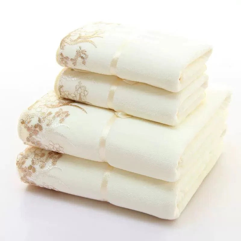 SHOWLU FASHION STORE Defasilk soft thickened facecloth and bath towel set, quick-drying, water-absorbing, in gift box.