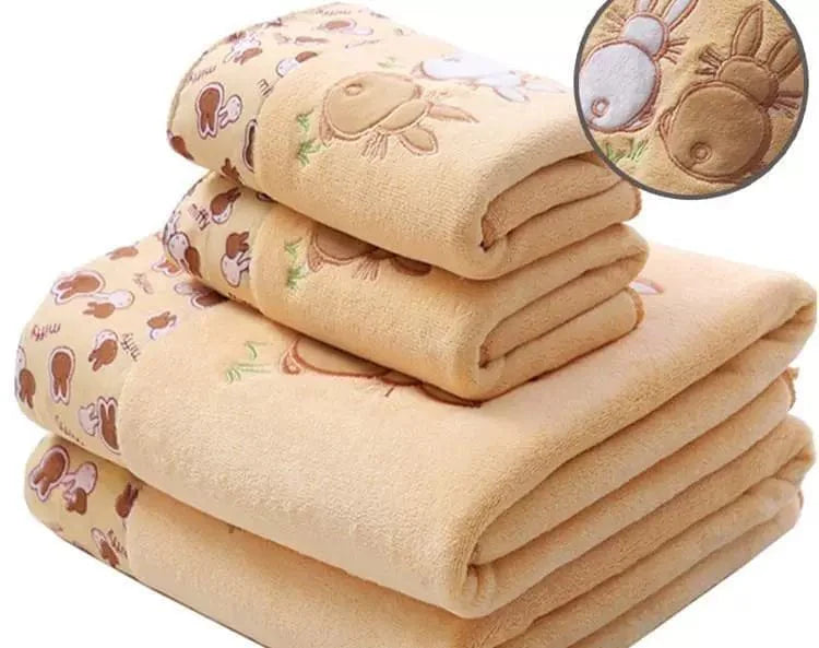 SHOWLU FASHION STORE Defasilk soft thickened facecloth bath towel set, quick-drying water-absorbing square towels in gift box