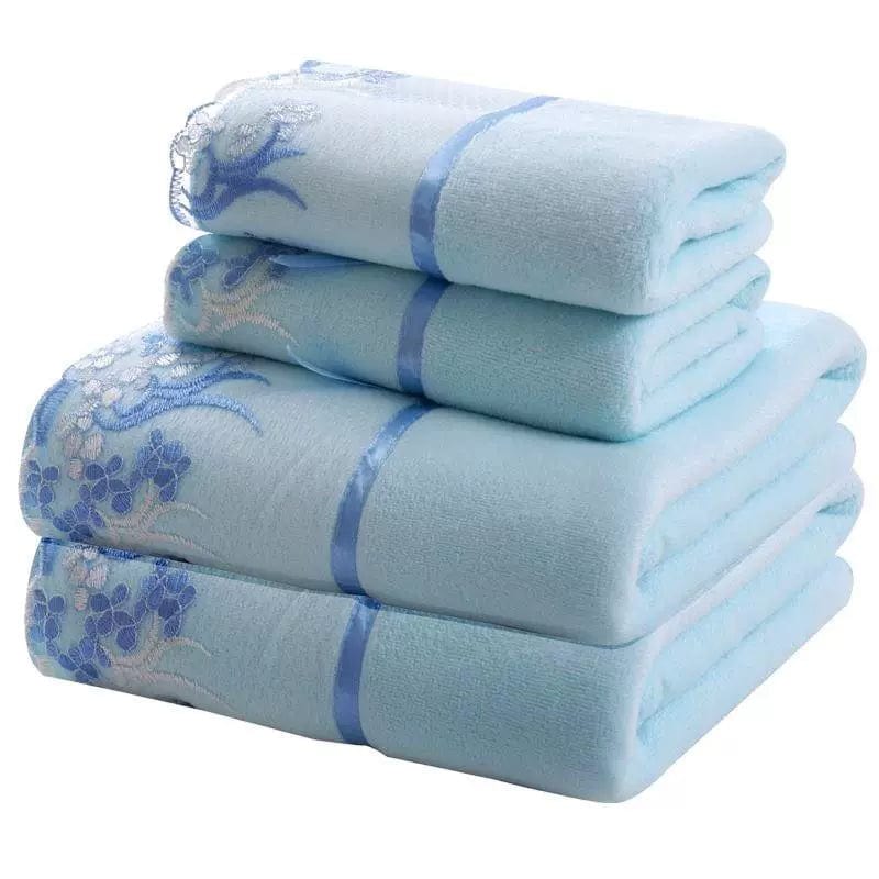 Soft thickened facecloth and bath towel set from SHOWLU FASHION STORE, quick-drying, water-absorbing, gift box included