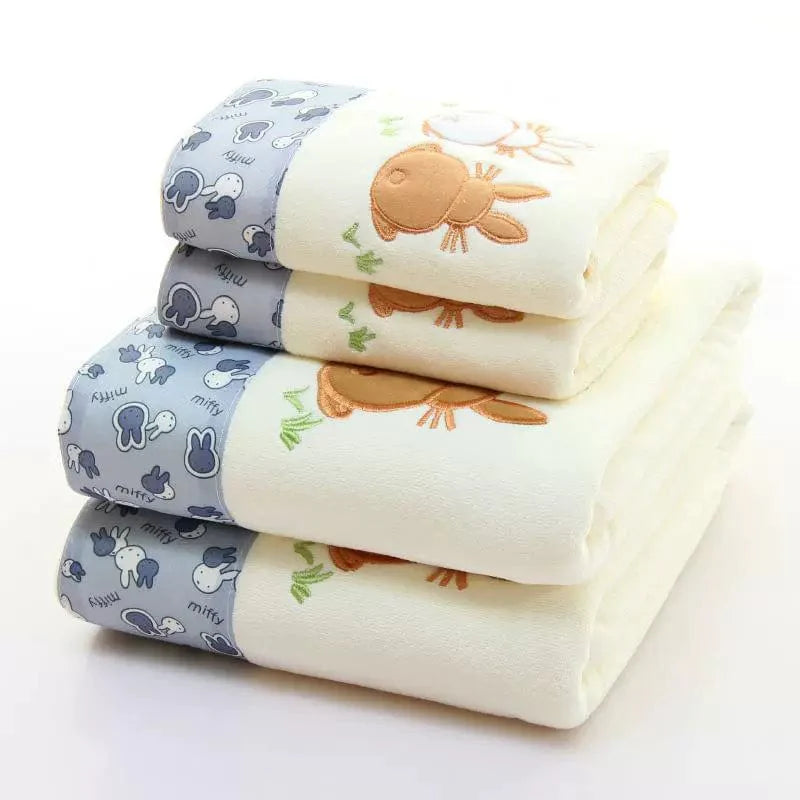 SHOWLU FASHION STORE Defasilk soft thickened facecloth and bath towel set, quick-drying, water-absorbing, in gift box.