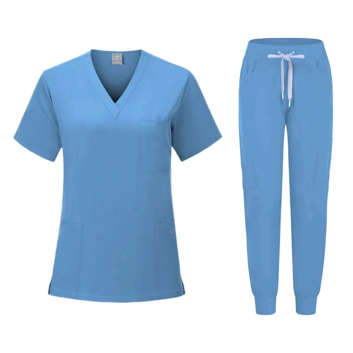 Women's anti-wrinkle jogger scrub set by SHOWLU FASHION STORE, soft washable medical uniform for nurses and healthcare professionals.