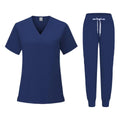 Women's anti-wrinkle jogger scrub set by SHOWLU FASHION STORE, soft washable medical uniform with comfortable fit for healthcare professionals.