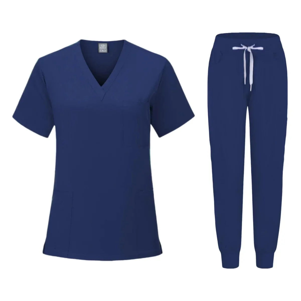 Women's anti-wrinkle jogger scrub set by SHOWLU FASHION STORE, soft washable medical uniform with comfortable fit for healthcare professionals.