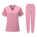 Women's anti-wrinkle jogger scrub set by SHOWLU FASHION STORE, soft washable medical uniform with comfortable fit for healthcare professionals.