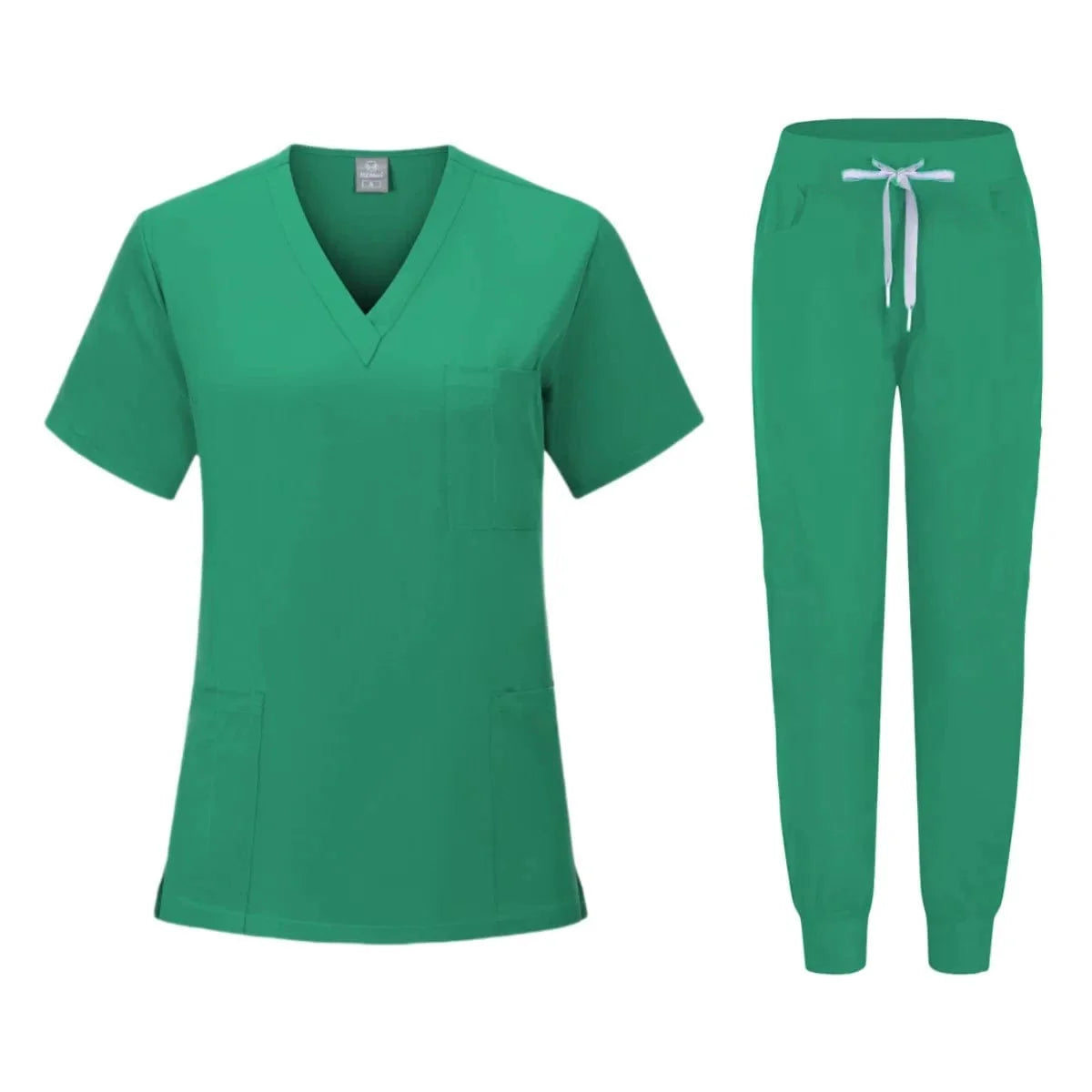 Women's anti-wrinkle jogger scrub set by SHOWLU FASHION STORE, soft washable medical uniform for nurses and healthcare professionals.