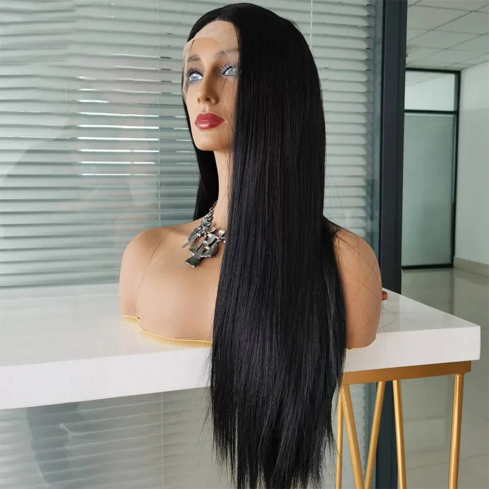 Showlu Straight Brazilian Human Hair Wig with HD transparent 360 lace frontal, full lace, 13x4, natural-looking, sleek hairstyle