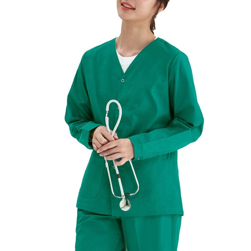 Showlu Fashion unisex medical scrubs set with stretch fabric, designed for comfort and durability in healthcare environments.