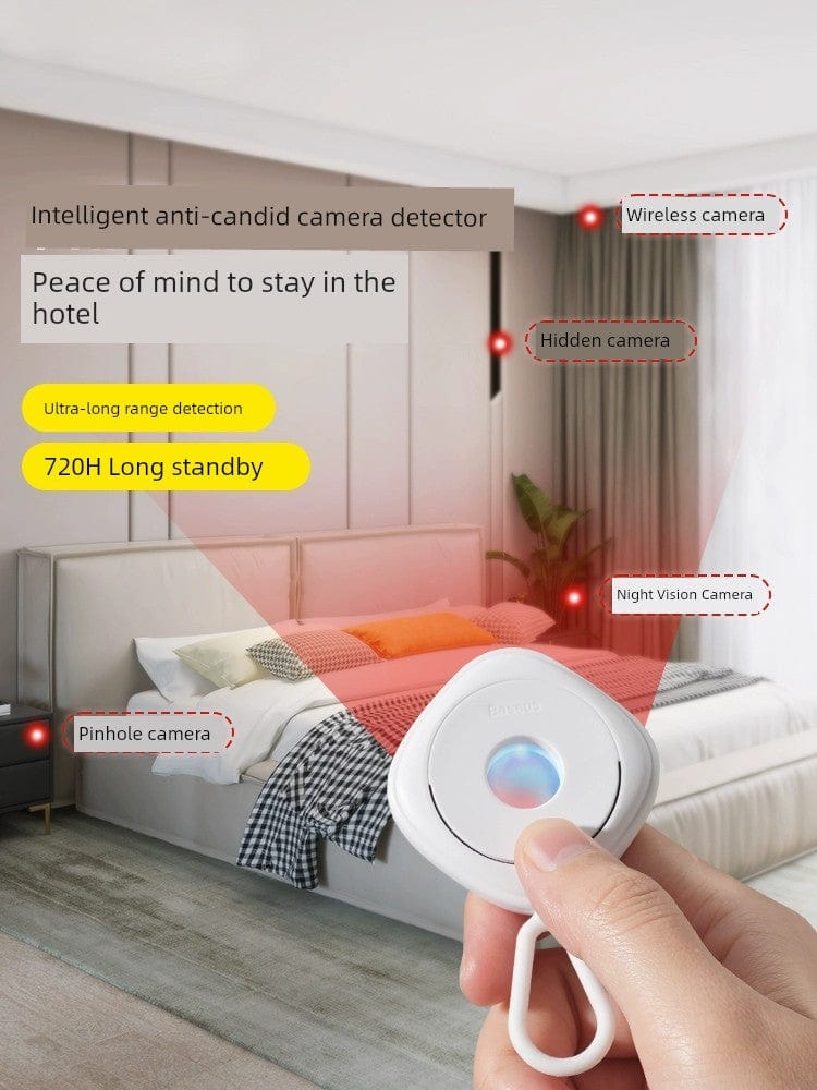 Infrared camera detector for hotel safety, showing device used for anti-shooting and security monitoring during travel.
