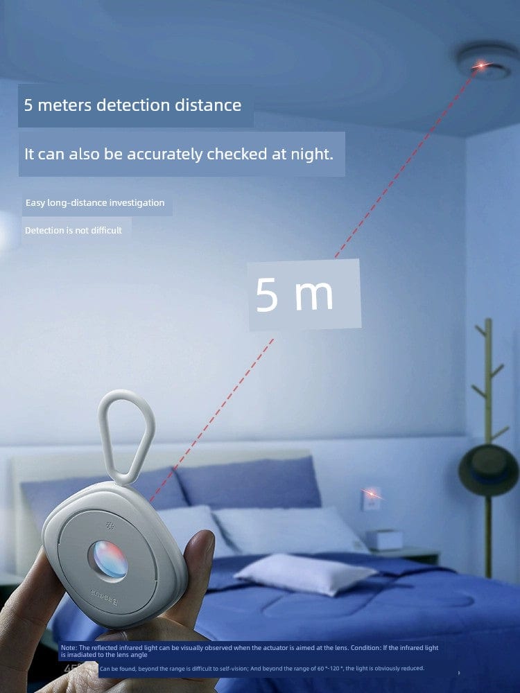 Showlu Fashion Store infrared hotel safety camera detector for travel, anti-shooting infrared monitoring device in use.