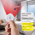 Infrared camera detector for hotel safety, portable anti-shooting device, shown testing and monitoring during travel or business trips.