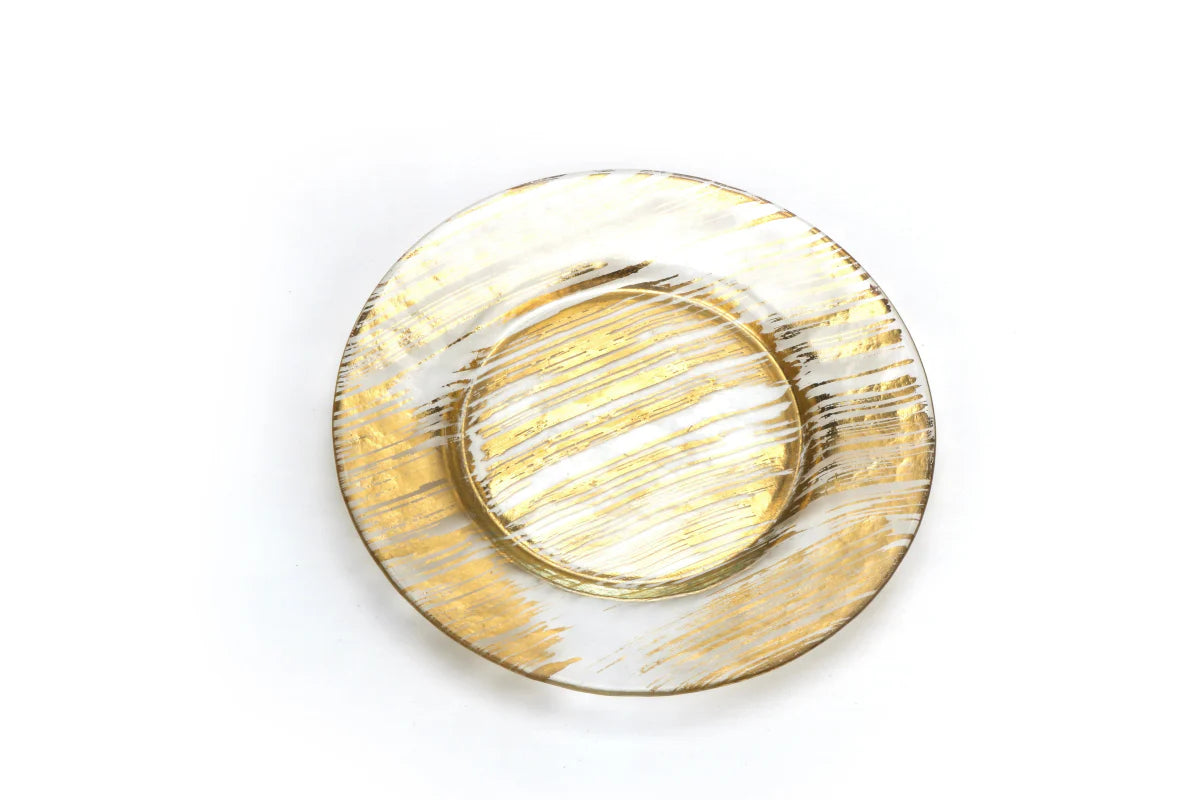 Showlu Luxury Bone China Dinner Plate with black and gold edge, elegant flat dish for restaurant or home table setting.