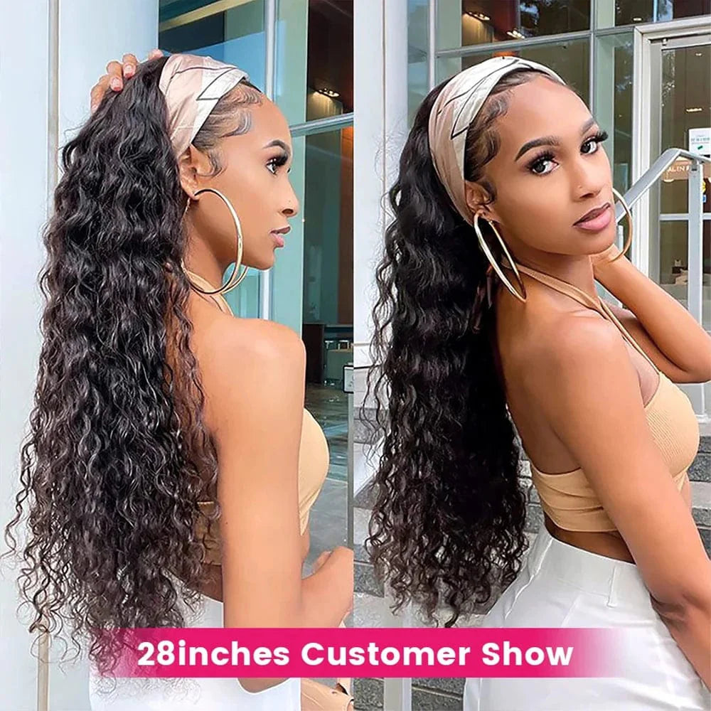 Berracy Kinky Curly Headband Wig by SHOWLU FASHION STORE, 36-inch Brazilian Remy human hair, full machine-made curly headband wig