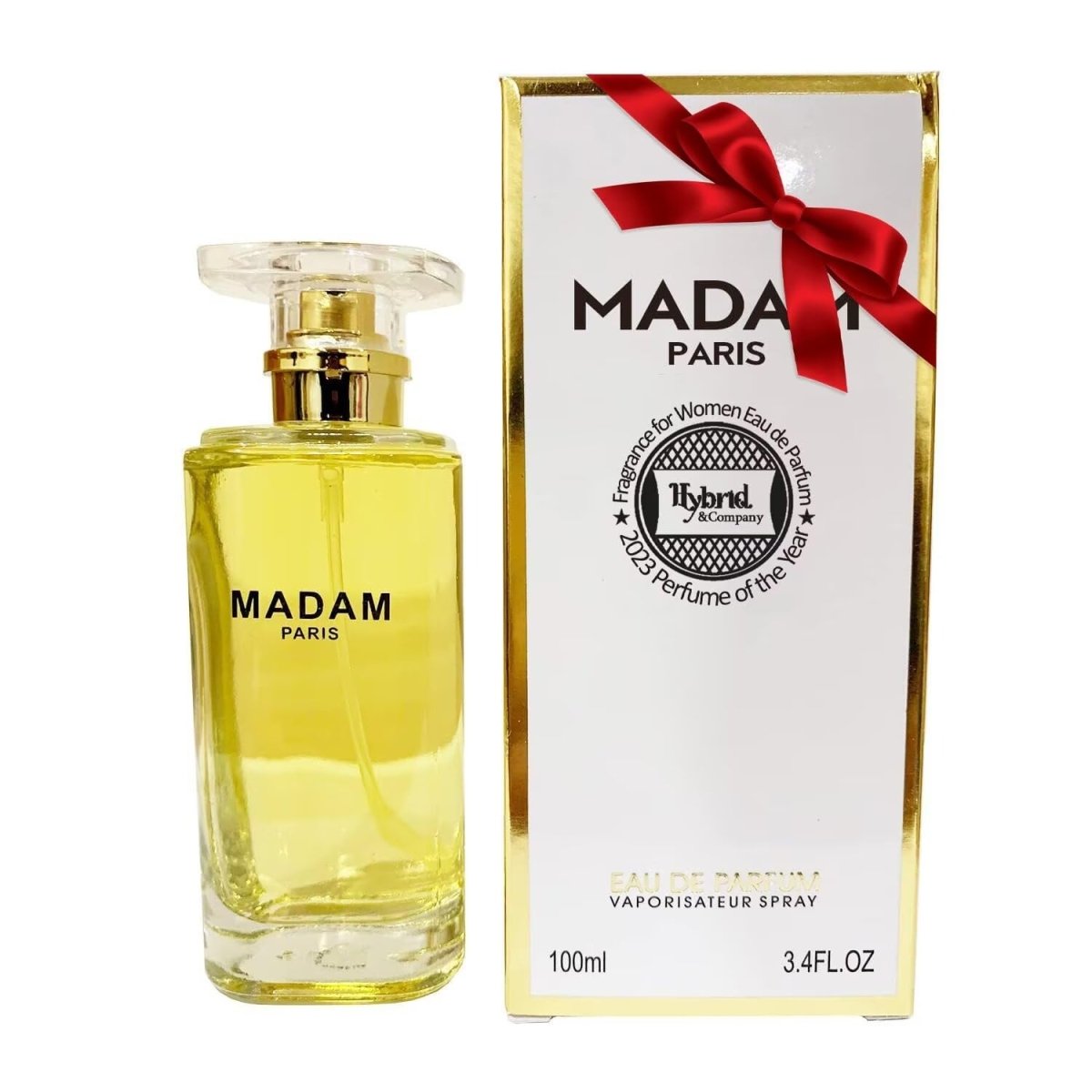 Hybrid & Company Madam Paris Eau De Parfum for women, fresh floral spray in 3.4 oz bottle, elegant fragrance with classic scent