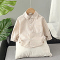 Kids plaid cotton long sleeve shirt for toddlers, showing a preppy style blouse suitable for boys aged 1 to 4 years.