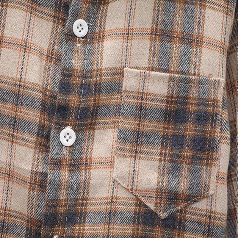 Kids plaid cotton long sleeve shirt by IENENS for toddlers, featuring a preppy style, suitable for boys aged 1 to 4 years.