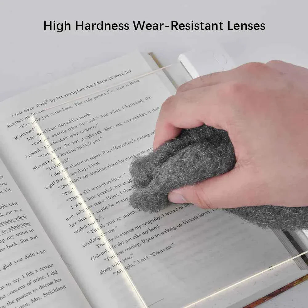 GlowRead rechargeable book light from MZvul Factory Store, eye-friendly dimmable reading lamp with adjustable brightness.