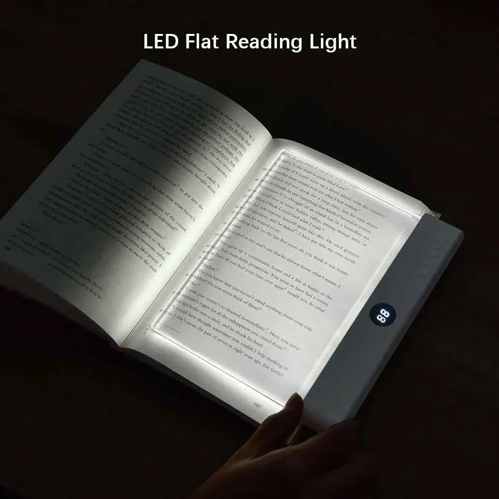 Rechargeable GlowRead book light by MZvul Factory Store with eye-friendly, dimmable LED reading lamp in black.
