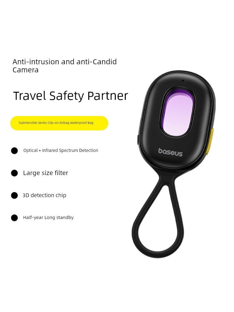 Portable Baseus infrared hotel surveillance camera detector with infrared sensors for security monitoring.