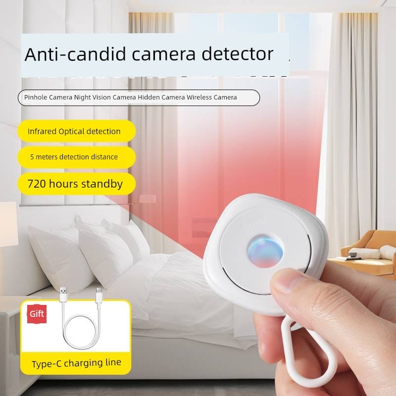 Portable Baseus infrared hotel surveillance camera detector with infrared sensors for security and threat detection.