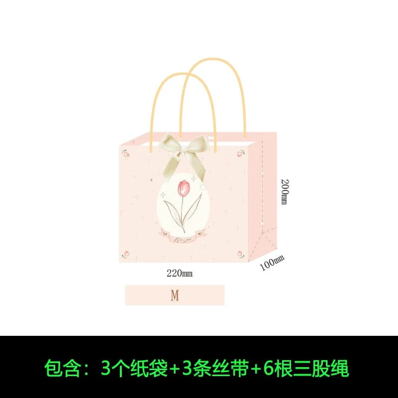 Mori Leaf Contrast Color Paper Gift Bag by SHOWLU FASHION STORE, minimalist holiday handbag with vibrant leaf design for gift packaging.