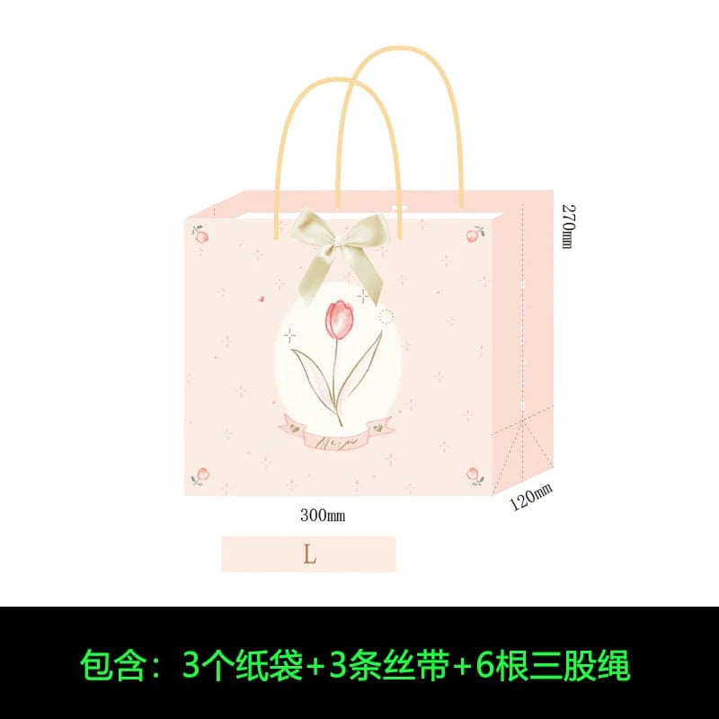 Mori Leaf Contrast Color Paper Gift Bag by SHOWLU FASHION STORE, minimalist holiday handbag with festive leaf design.