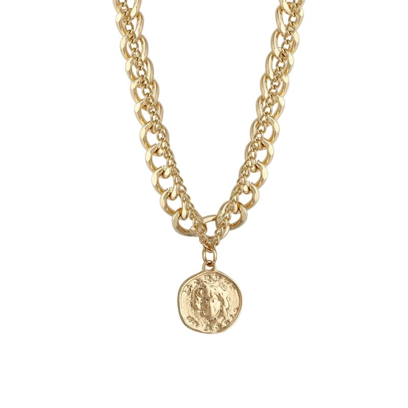 Women’s thick alloy cross chain necklace with a bold hip hop style, featuring a stylish and trendy design.
