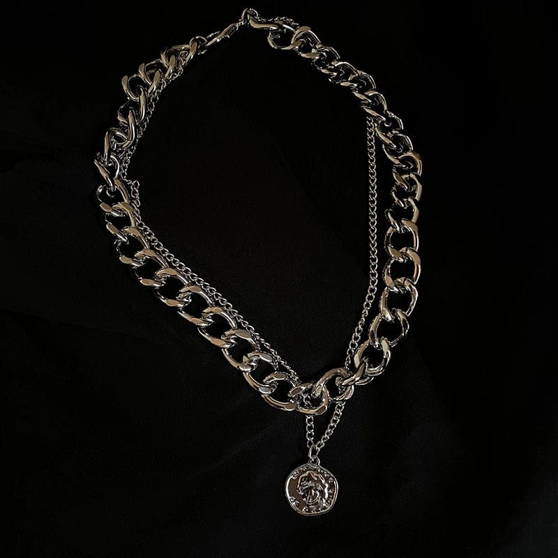 Beautiful View Women's Hip Hop Thick Alloy Cross Chain Necklace, featuring a bold, chunky design perfect for street fashion.