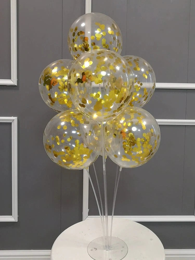 SHOWLU FASHION STORE balloon stand for wedding and birthday decorations, featuring a large floor-standing setup with colorful balloons.