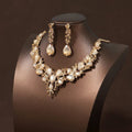 Elegant bridal jewelry set with crystal necklace and earrings for weddings, featuring luxurious and exquisite design for brides.