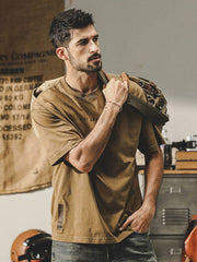 Jereno Cotton Short - Sleeved American Fashion Brand Top T-shirt - SHOWLU FASHION STORE