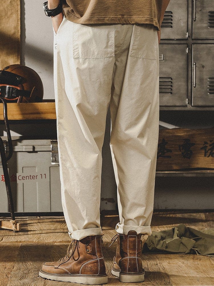 Jereno Ice Silk Cotton Tapered Pants in minimalist design, quick-dry lightweight fabric, shown in a neutral color.